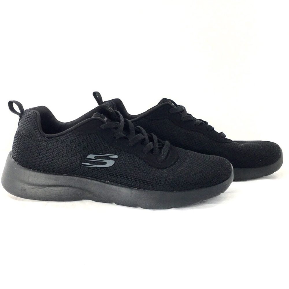 Skechers Womens Dynamight 2.0 Sneaker Black Washable Mesh Memory Foam Sz 9
